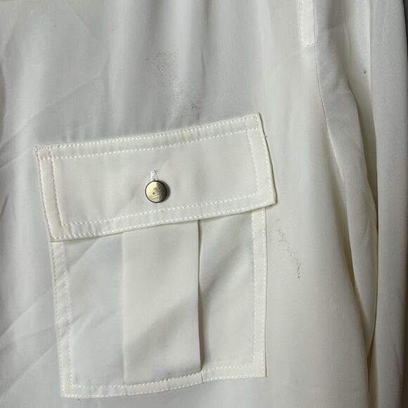 Chadwick’s Sheer Beige Button Up Blouse XL - Picture 3 of 5